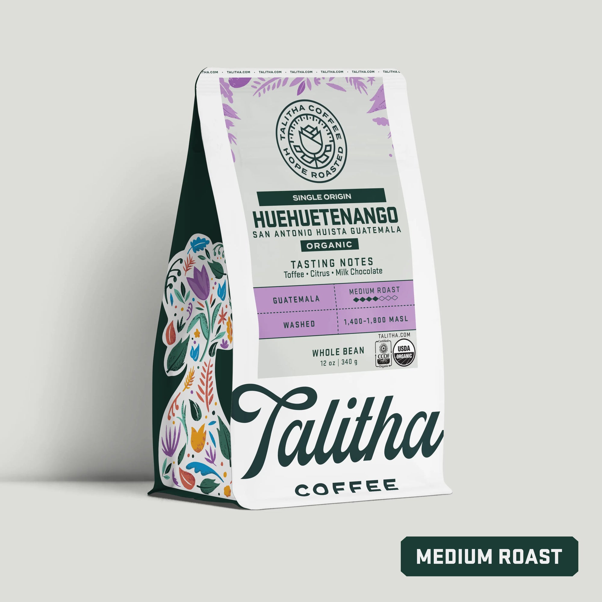 Bag of Talitha Guatemala Huehuetenango Single Origin coffee medium roast