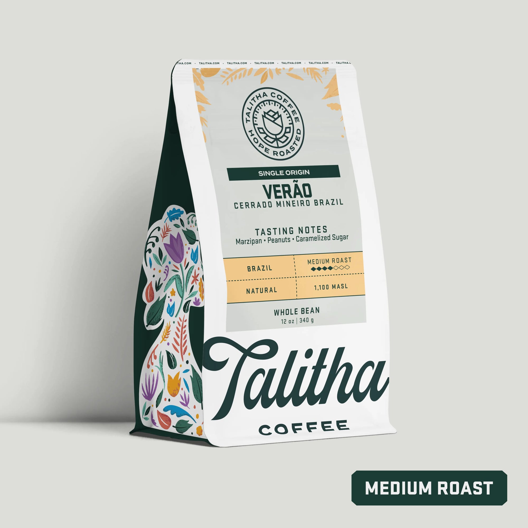 12 oz bag of Brazil Verao single origin medium roast organic coffee